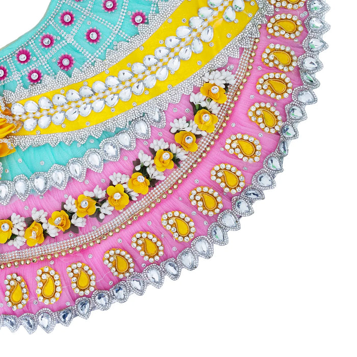 Devi Dress - 12 Inches | Mata Rani Poshak/ Lehenga Patka/ Amman Pavadai For Deity Decor