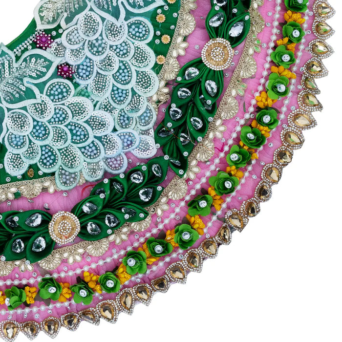 Devi Dress - 12 Inches | Mata Rani Poshak/ Lehenga Patka/ Amman Pavadai For Deity Decor