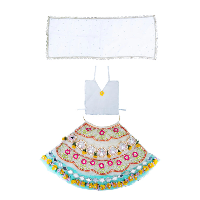 Devi Dress - 12 Inches | Mata Rani Poshak/ Lehenga Patka/ Amman Pavadai For Deity Decor