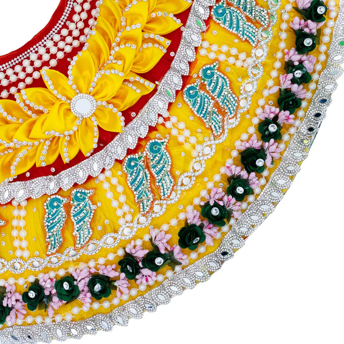 Devi Dress - 12 Inches | Mata Rani Poshak/ Lehenga Patka/ Amman Pavadai For Deity Decor