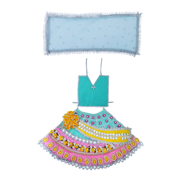 Devi Dress - 12 Inches | Mata Rani Poshak/ Lehenga Patka/ Amman Pavadai For Deity Decor