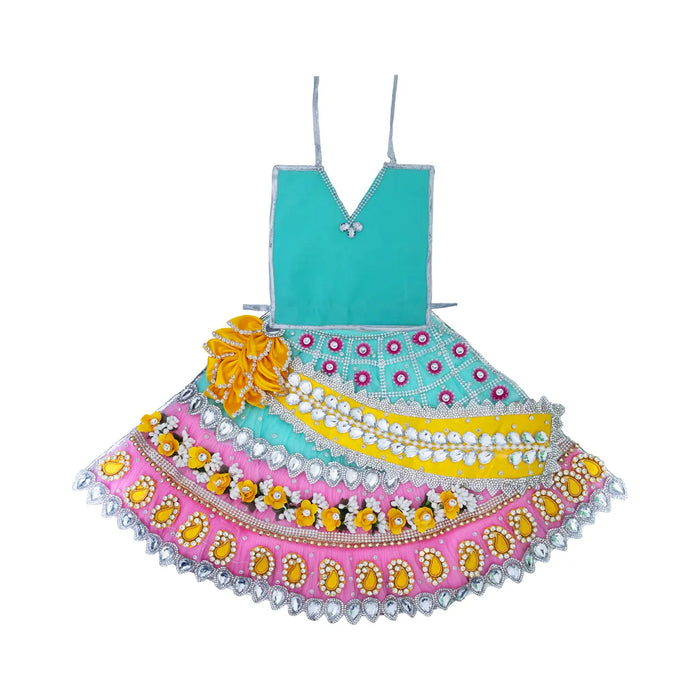 Devi Dress - 12 Inches | Mata Rani Poshak/ Lehenga Patka/ Amman Pavadai For Deity Decor
