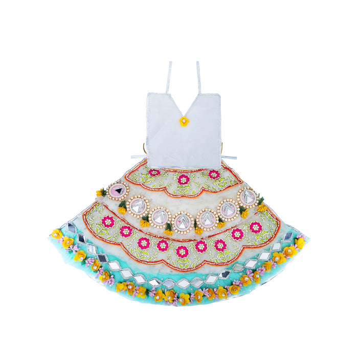 Devi Dress - 12 Inches | Mata Rani Poshak/ Lehenga Patka/ Amman Pavadai For Deity Decor