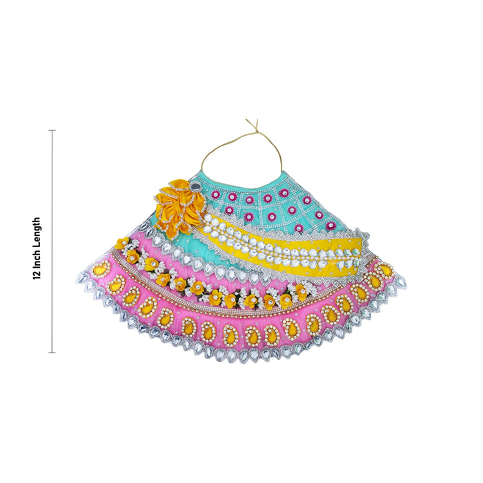 Devi Dress - 12 Inches | Mata Rani Poshak/ Lehenga Patka/ Amman Pavadai For Deity Decor