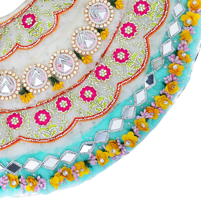 Devi Dress - 12 Inches | Mata Rani Poshak/ Lehenga Patka/ Amman Pavadai For Deity Decor