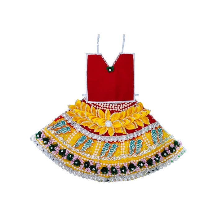 Devi Dress - 12 Inches | Mata Rani Poshak/ Lehenga Patka/ Amman Pavadai For Deity Decor