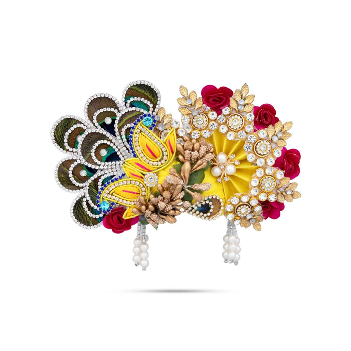 Turban - 7 x 8 Inches | Mukut/ Kiridam/ Kireedam for Deity