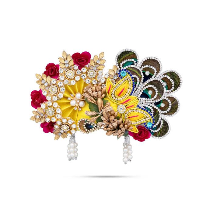 Turban - 7 x 8 Inches | Mukut/ Kiridam/ Kireedam for Deity