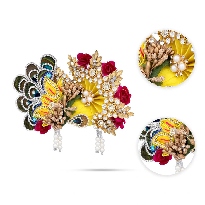 Turban - 7 x 8 Inches | Mukut/ Kiridam/ Kireedam for Deity