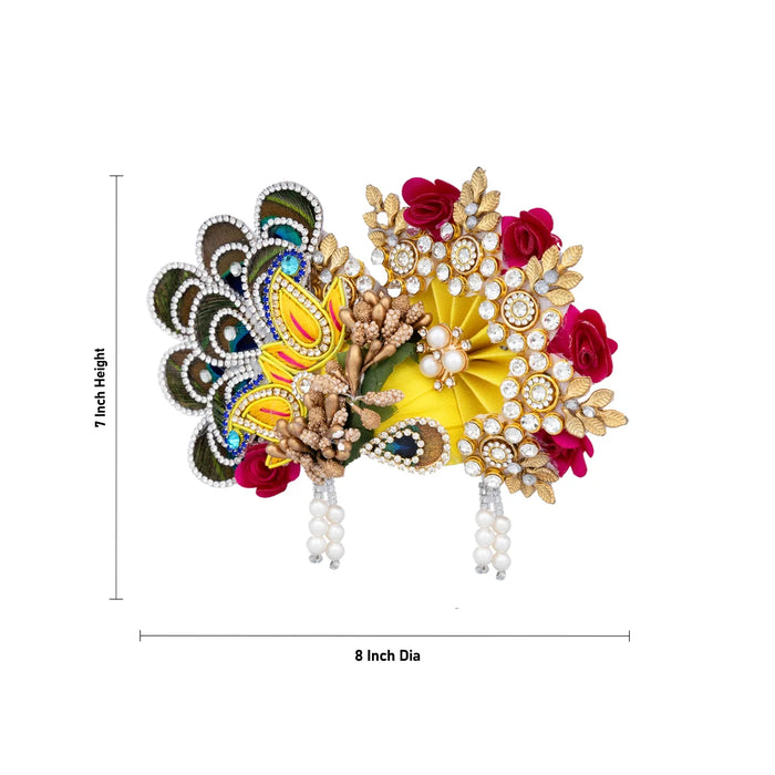 Turban - 7 x 8 Inches | Mukut/ Kiridam/ Kireedam for Deity