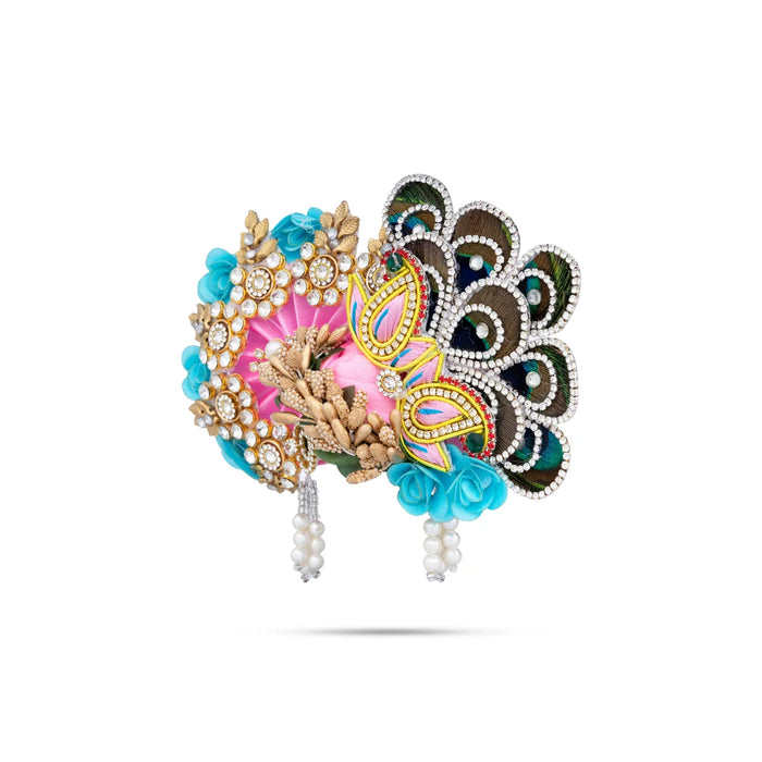 Turban - 7 x 8 Inches | Mukut/ Kiridam/ Kireedam for Deity