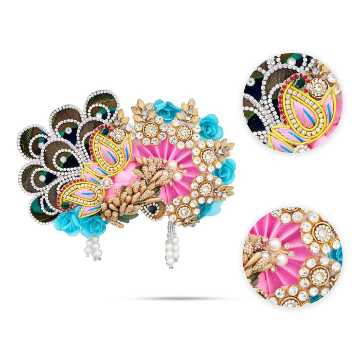 Turban - 7 x 8 Inches | Mukut/ Kiridam/ Kireedam for Deity