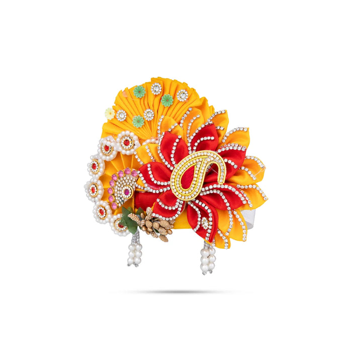 Turban - 5 x 4 Inches | Mukut/ Kiridam/ Kireedam for Deity