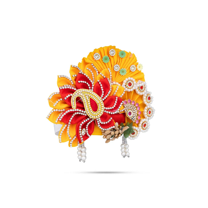 Turban - 5 x 4 Inches | Mukut/ Kiridam/ Kireedam for Deity