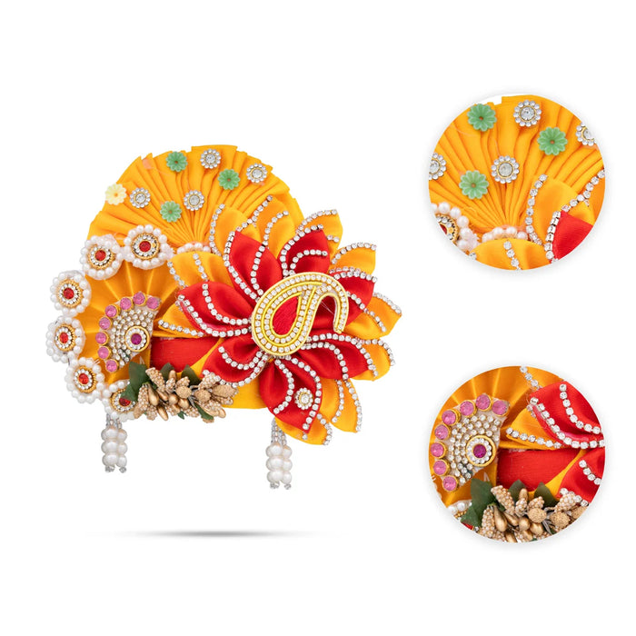 Turban - 5 x 4 Inches | Mukut/ Kiridam/ Kireedam for Deity