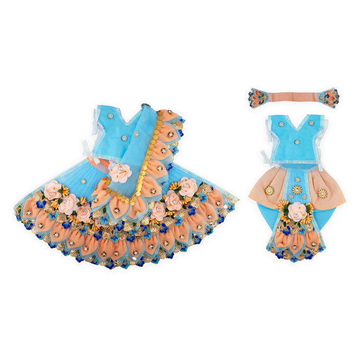 Radha Krishna Dress Set - 7 Inches | Krishna Dress Set/ Radha Dress Set for Deity