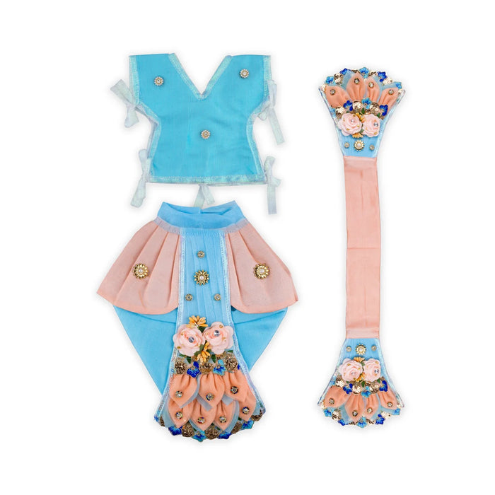 Radha Krishna Dress Set - 9 Inches | Krishna Dress Set/ Radha Dress Set for Deity