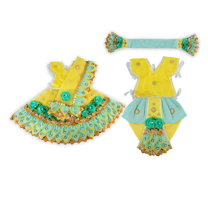 Radha Krishna Dress Set - 9 Inches | Krishna Dress Set/ Radha Dress Set for Deity