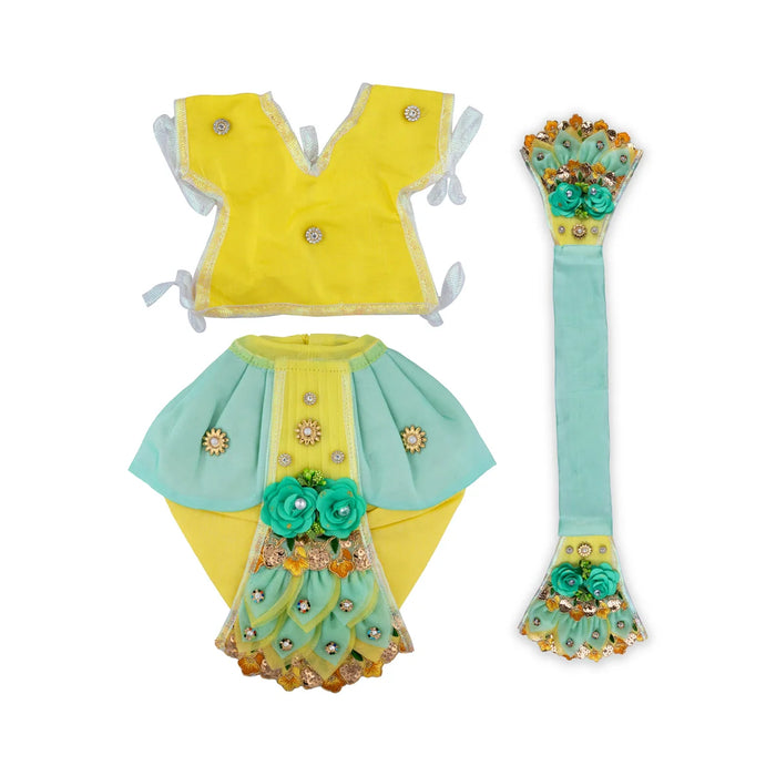 Radha Krishna Dress Set - 9 Inches | Krishna Dress Set/ Radha Dress Set for Deity