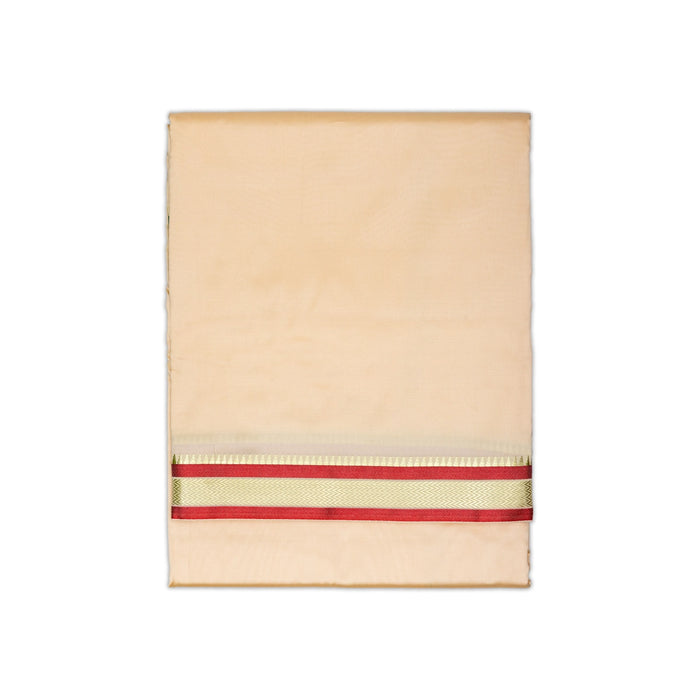 Cotton Veshti - 10 x 6 Yards | Ganga Jamuna Silk Dhoti / White Vesti / Dhoti for Men / Traditional Vesti