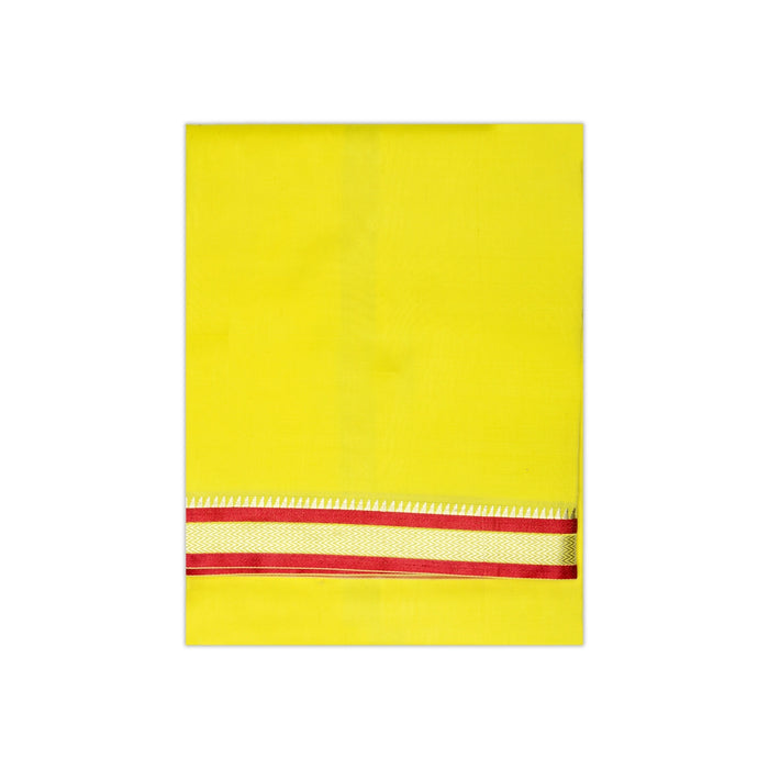 Cotton Veshti - 10 x 6 Yards | Ganga Jamuna Silk Dhoti / White Vesti / Dhoti for Men / Traditional Vesti