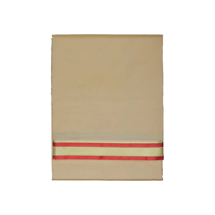 Cotton Veshti - 10 x 6 Yards | Ganga Jamuna Silk Dhoti / White Vesti / Dhoti for Men / Traditional Vesti