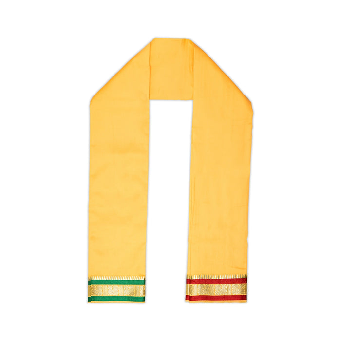 Veshti With Angavastram Set - 10 x 6 Yards | Ganga Jamuna Silk Vesti With Towel/ Dhoti & Thundu for Men