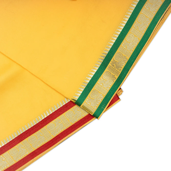 Veshti With Angavastram Set - 10 x 6 Yards | Ganga Jamuna Silk Vesti With Towel/ Dhoti & Thundu for Men