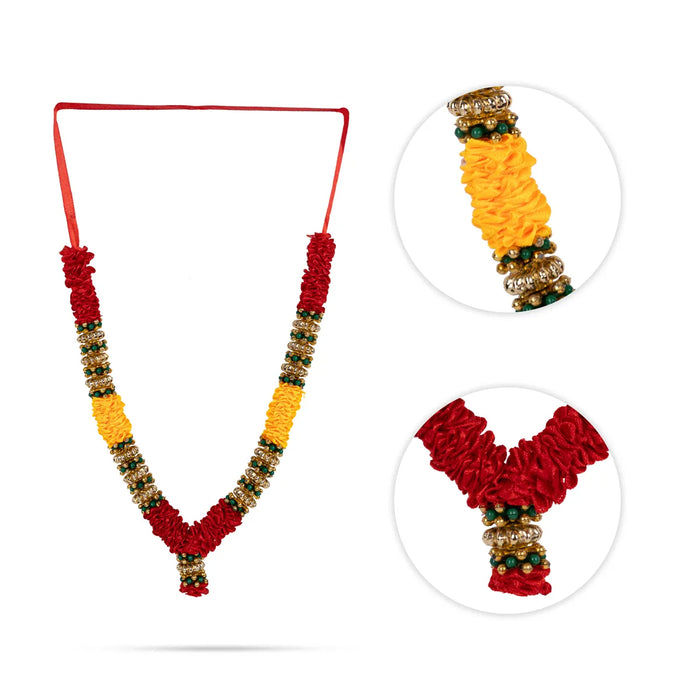 Satin Mala - 5 Inch | Artificial Flower Garland / Satin Mala For Deity Decor