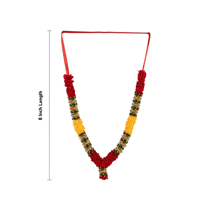 Satin Mala - 5 Inch | Artificial Flower Garland / Satin Mala For Deity Decor