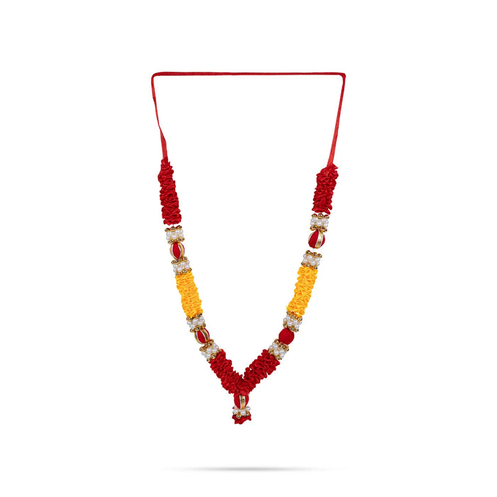 Satin Mala - 9 Inch | Artificial Flower Garland/ Satin Mala For God Decoration & Photo Frame