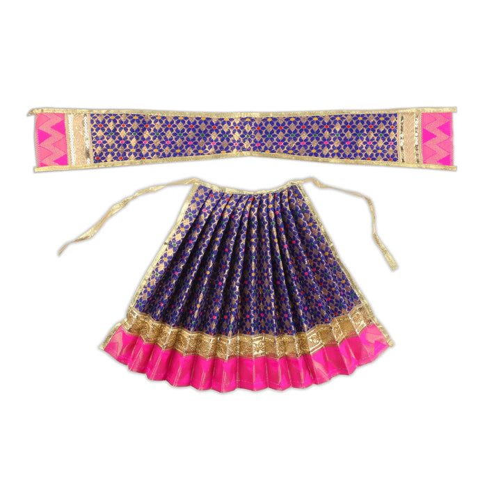 Amman Pavadai - 12 Inches | Jari Border Lehenga Patka/ Amman Dress for Deity