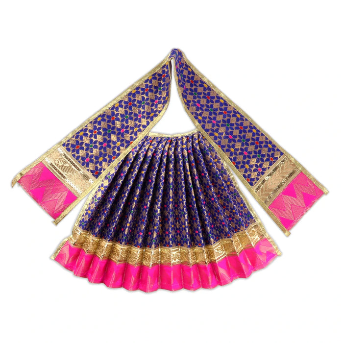 Amman Pavadai - 12 Inches | Jari Border Lehenga Patka/ Amman Dress for Deity