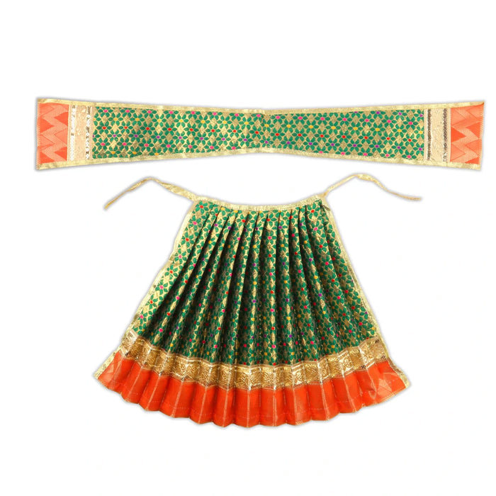 Amman Pavadai - 12 Inches | Jari Border Lehenga Patka/ Amman Dress for Deity