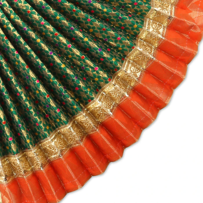 Amman Pavadai - 12 Inches | Jari Border Lehenga Patka/ Amman Dress for Deity