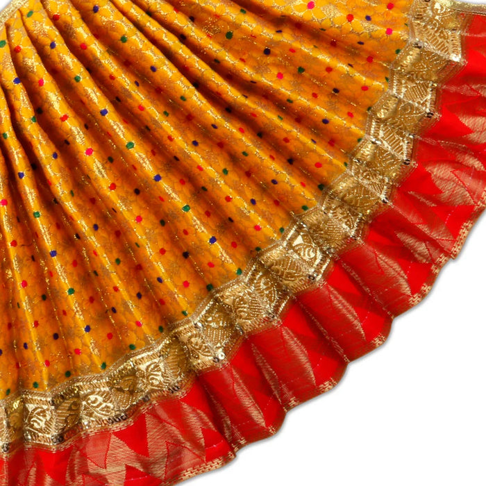 Amman Pavadai - 12 Inches | Jari Border Lehenga Patka/ Amman Dress for Deity