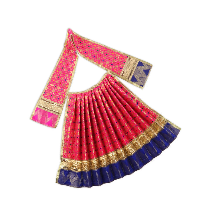 Amman Pavadai - 12 Inches | Jari Border Lehenga Patka/ Amman Dress for Deity