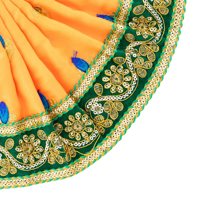 Devi Dress - 6 x 10.5 Inches | Embroidery Design Amman Pavadai/ Mata Rani Poshak for Deity Decor