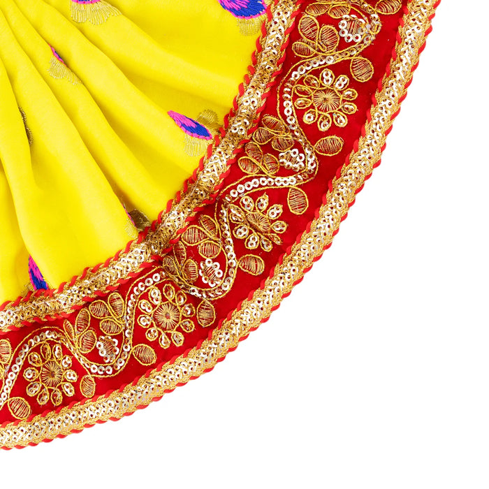 Devi Dress - 6 x 10.5 Inches | Embroidery Design Amman Pavadai/ Mata Rani Poshak for Deity Decor