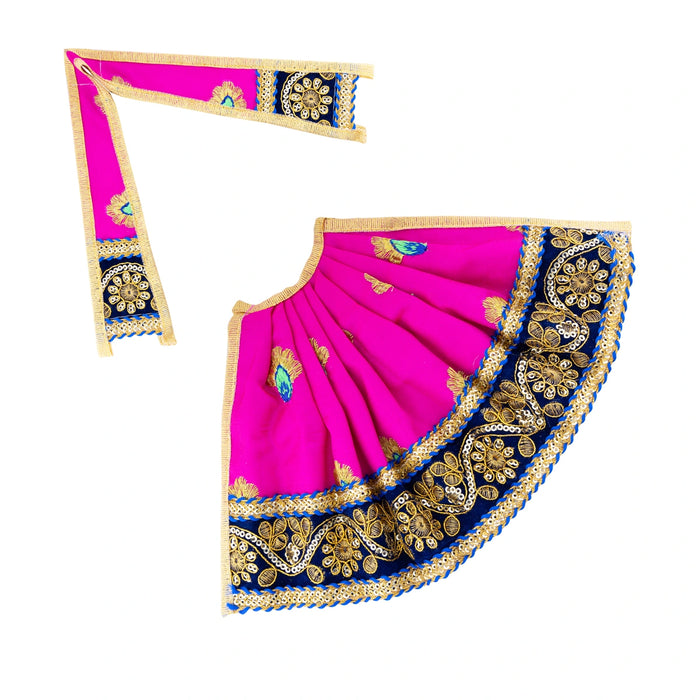 Devi Dress - 6 x 10.5 Inches | Embroidery Design Amman Pavadai/ Mata Rani Poshak for Deity Decor