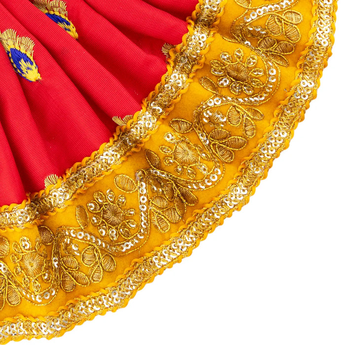 Devi Dress - 6 x 10.5 Inches | Embroidery Design Amman Pavadai/ Mata Rani Poshak for Deity Decor