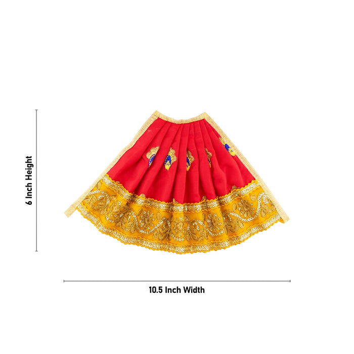 Devi Dress - 6 x 10.5 Inches | Embroidery Design Amman Pavadai/ Mata Rani Poshak for Deity Decor