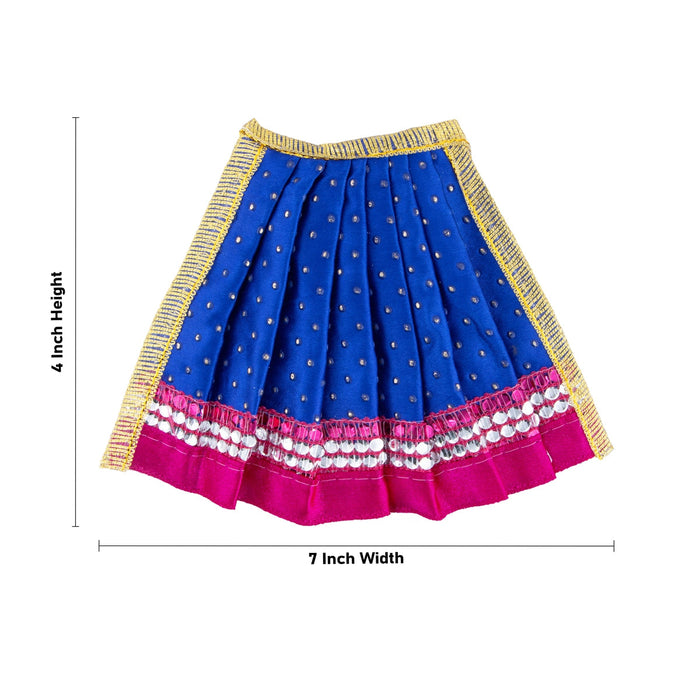 Devi Vastra - 4 Inches | Satin with Jari Border Lehenga Patka/ Mata Dress for Deity/ Assorted Colour