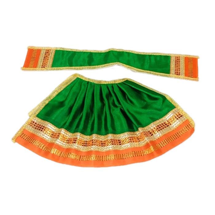 Devi Vastra - 5 Inches | Satin with Jari Border Lehenga Patka/ Mata Dress for Deity/ Assorted Colour