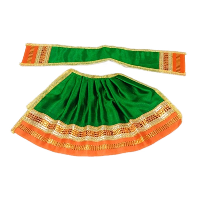 Devi Vastra - 5 Inches | Satin with Jari Border Lehenga Patka/ Mata Dress for Deity/ Assorted Colour