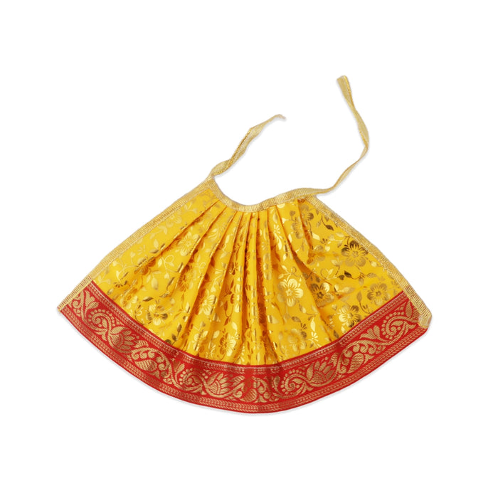 Devi Vastra - 6 Inches | Satin with Jari Border Lehenga Patka/ Mata Dress for Deity Decor