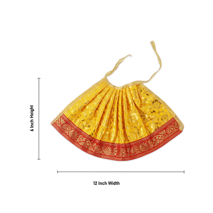 Devi Vastra - 6 Inches | Satin with Jari Border Lehenga Patka/ Mata Dress for Deity Decor