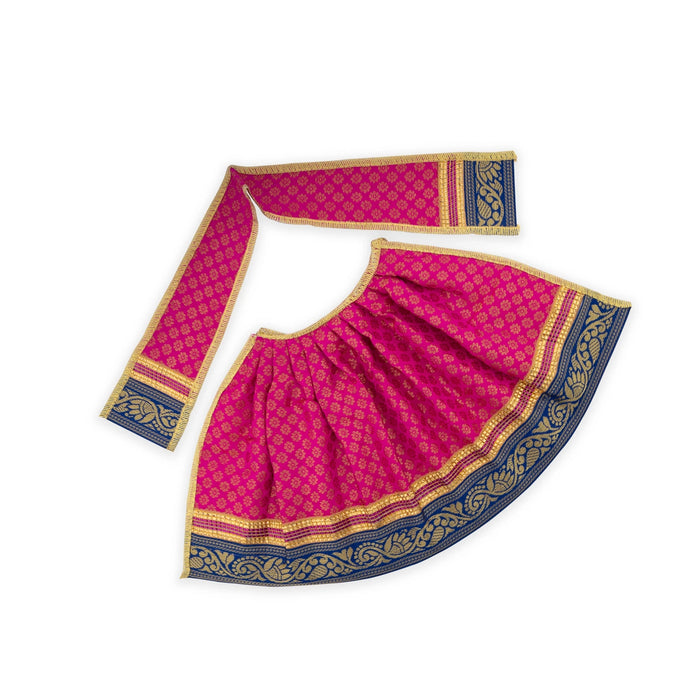 Devi Vastra - 8 Inches | Satin with Jari Border Lehenga Patka/ Mata Dress for Deity/ Assorted Colour