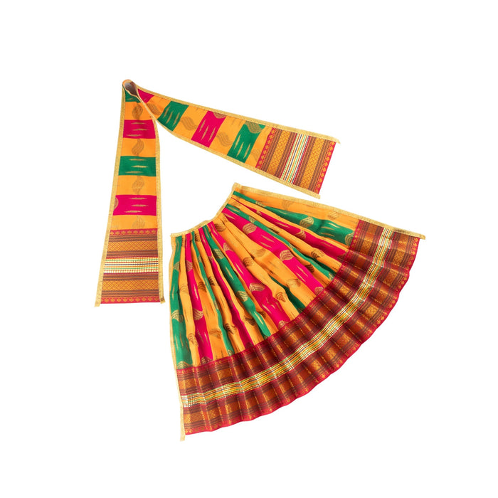 Amman Pavadai - 6 x 11 Inches | Mata Dress/ Satin With Jari Border Devi Vastra for Deity