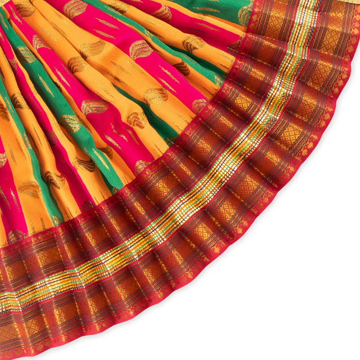 Amman Pavadai - 6 x 11 Inches | Mata Dress/ Satin With Jari Border Devi Vastra for Deity